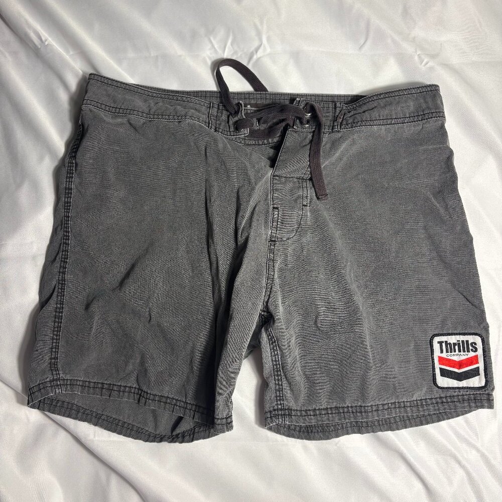 Thrills Co. Boardshorts – Washed Charcoal Gray Surf Shorts (Made in Australia)
